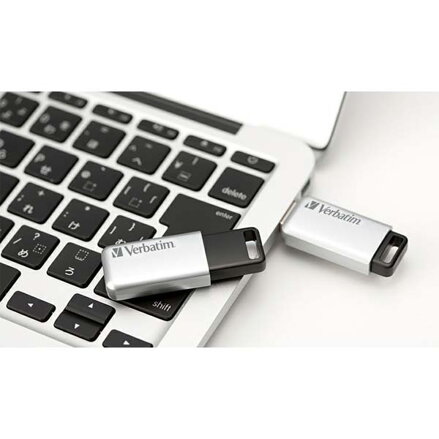 Verbatim USB flash disk, USB 3.0, 16GB, Secure Pro, Store N Go, stříbrný, 98664, USB A, AES 256-bit šifrování, s výsuvným konektor