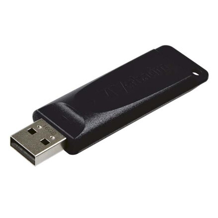 Verbatim USB flash disk, USB 2.0, 16GB, Slider, Store N Go, černý, 98696, USB A, s výsuvným konektorem