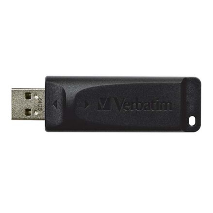 Verbatim USB flash disk, USB 2.0, 64GB, Slider, černý, 98698, USB A, s výsuvným konektorem