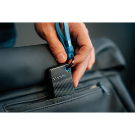 SSD Externí Verbatim Pocket SSD Black/Blue, 32191, 1000GB, modrý, M.2, obsahuje USB C kabel a pytlík, 1000 MB/s-R, USB-C, 1000 MB/