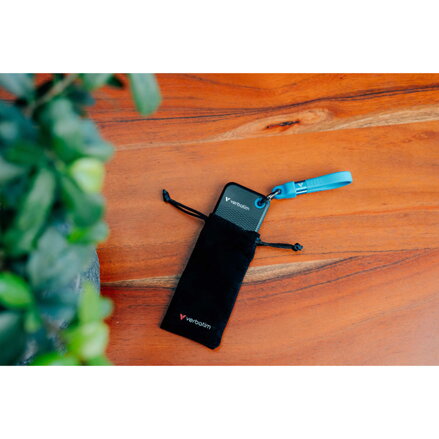 SSD Externí Verbatim Pocket SSD Black/Blue, 32191, 1000GB, modrý, M.2, obsahuje USB C kabel a pytlík, 1000 MB/s-R, USB-C, 1000 MB/