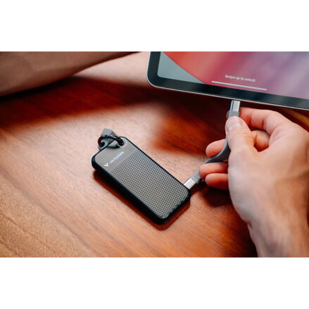 SSD Externí Verbatim Pocket SSD Black/Grey, 32194, 2000GB, černý, M.2, obsahuje USB C kabel a pytlík, 1000 MB/s-R, USB-C, 1000 MB/