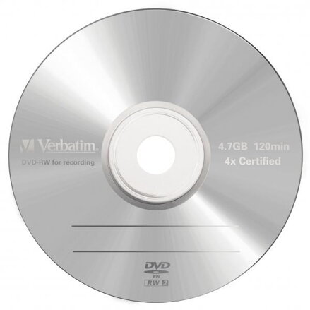 Verbatim DVD-RW, Matt Silver, 43285, 4.7GB, 4x, jewel box, 5-pack, bez možnosti potisku, 12cm, pro archivaci dat