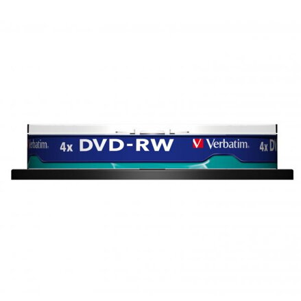 Verbatim DVD-RW, Matt Silver, 43552, 4.7GB, 4x, spindle, 10-pack, bez možnosti potisku, 12cm, pro archivaci dat