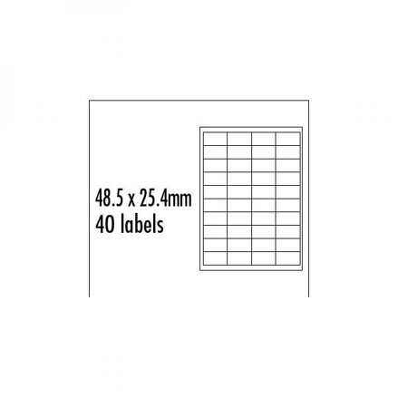 Logo etikety 48.5mm x 25.4mm, A4, matné, červené, 40 etiket, baleno po 10 ks, pro inkoustové a laserové tiskárny