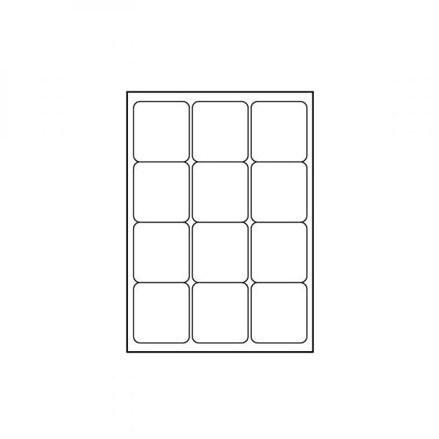 Logo etikety 66mm x 70mm, A4, matné, bílé, 12 etiket, 140g/m2, baleno po 25 ks, pro inkoustové a laserové tiskárny