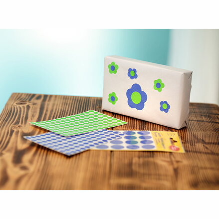 Avery Zweckform etikety 8mm, barevné, 104 etiket, značkovací, snímatelné, baleno po 4 ks, 3090, pro ruční popis