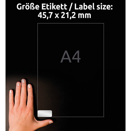 Avery Zweckform etikety 45.7mm x 21.2mm, A4, stříbrné, 48 etiket, velmi odolné, baleno po 20 ks, L6009-20, pro laserové tiskárny Avery Zweckform etikety 45.7mm x 21.2mm, A4, stříbrné, 48 etiket, velmi odolné, baleno po 20 ks, L6009-20, pro laserové tiskárny