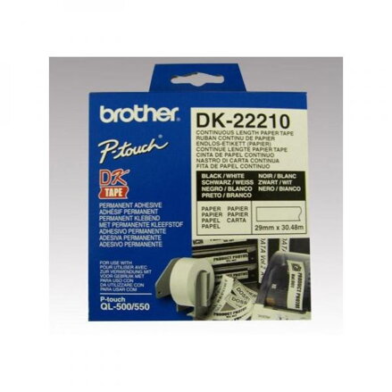 Brother papírová role 29mm x 30.48m, bílá, 1 ks, DK22210, pro tiskárny štítků