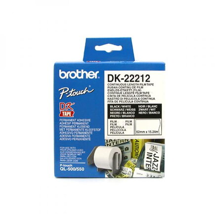 Brother filmová role 62mm x 15.24m, bílá, 1 ks, DK22212, pro tiskárny štítků