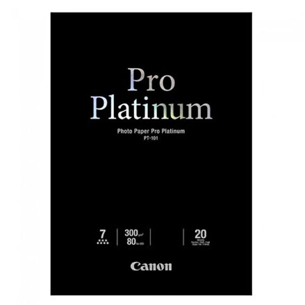 Canon PT-101 Photo Paper PRO Platinum, foto papír, mikroporézní povrch typ hladký, lesklý, bílý, A2, 16.54x23.39", 300 g/m2, 20 ks