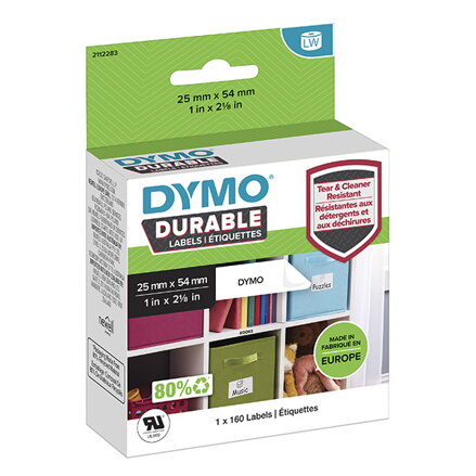 Dymo polypropylenové štítky 54mm x 25mm, bílé, multifunkční, 160 ks, 2112283