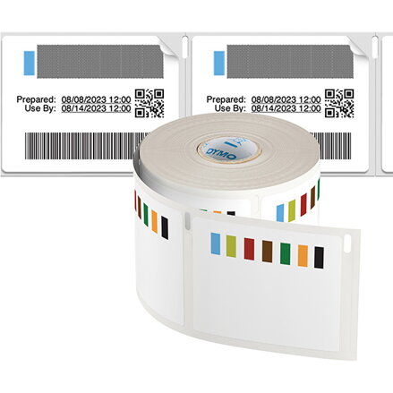 Dymo papírové štítky 70mm x 54mm, bílé, kontrolní potravinové, 1x400 ks, 2187329