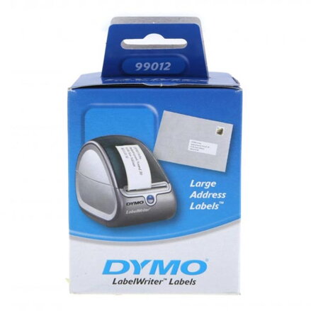 Dymo papírové štítky 89mm x 36mm, bílé, velké, 2x260 ks, 99012, S0722400