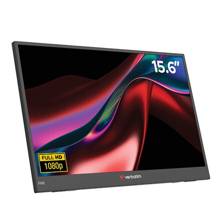 Verbatim přenosný monitor, Monitor LIGHT, 15.6", Full HD (1920x1080), 60Hz, černý