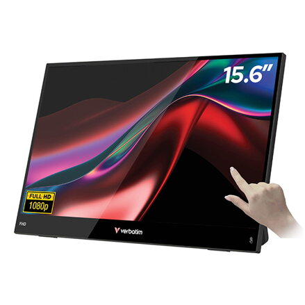 Verbatim přenosný monitor, Touch Monitor LIGHT, 15.6", Full HD (1920x1080), 60Hz, černý