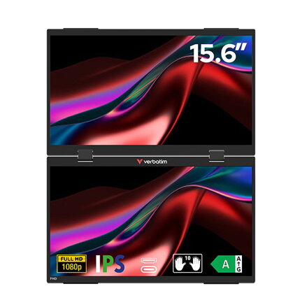 Verbatim přenosný  monitor, Dual Monitor Essentials, 15.6", Full HD (1920x1080), 60Hz, černý