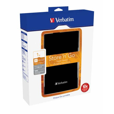 Verbatim externí pevný disk, Store N Go, 2.5", USB 3.0 (3.2 Gen 1), 1TB, 53023, černý