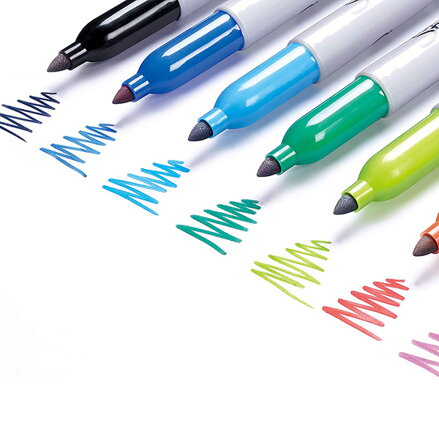 Sharpie, popisovač Fine, mix kosmických barev, 24ks, 0.9mm, permanentní, blistr