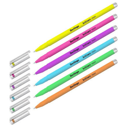 Berlingo, roller gelový, color, 6ks, 0.8mm, Brilliant Neon