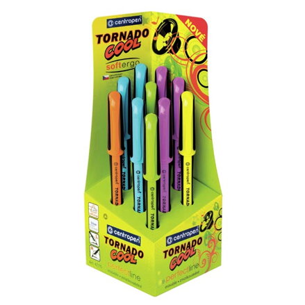 Centropen, sada Tornado 4775, modrý, 10ks, 0.3mm, zmizíkovatelný, COOL, stojan