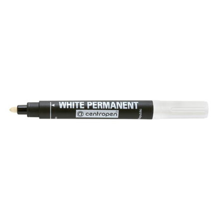 Centropen, popisovač 8586, bílý, 10ks, 2.5mm, vodní báze, cena za 1ks