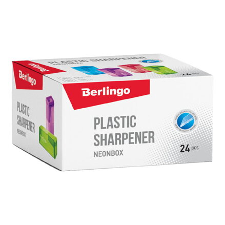 Berlingo, ořezávátko jednoduché NeonBox, color, 24ks