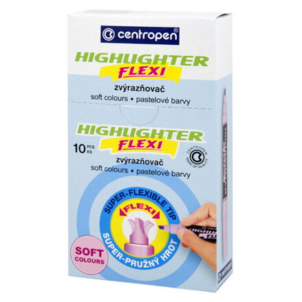 Centropen, zvýrazňovač 8542, růžový, 10ks, 1-5mm, se super pružným hrotem, cena za 1ks