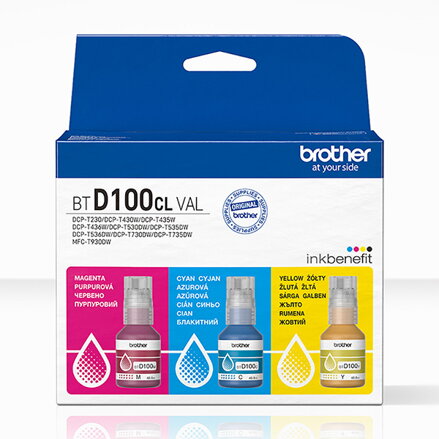 Brother originální ink BTD100CLVAL, CMY, 3x5000str.