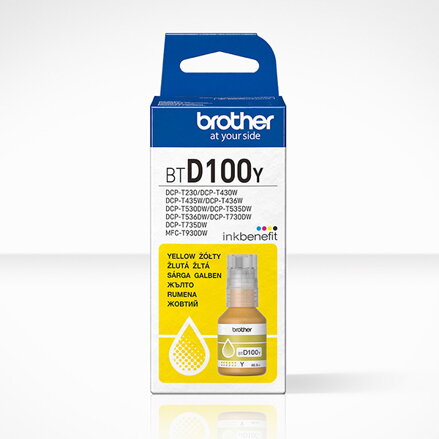 Brother originální ink BTD100Y, yellow, 5000str., 48.8ml