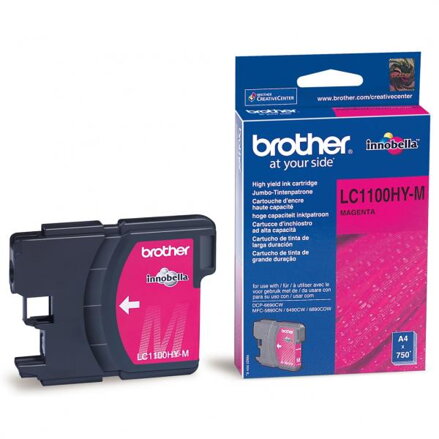 Brother originální ink LC-1100HYM, magenta, 750str., high capacity, Brother DCP-6690CW, MFC-6490CW