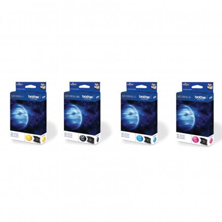 Brother originální ink LC-1280XLVALBP, CMYK, 2400/3x1200str., high capacity, Brother MFC-J6910DW