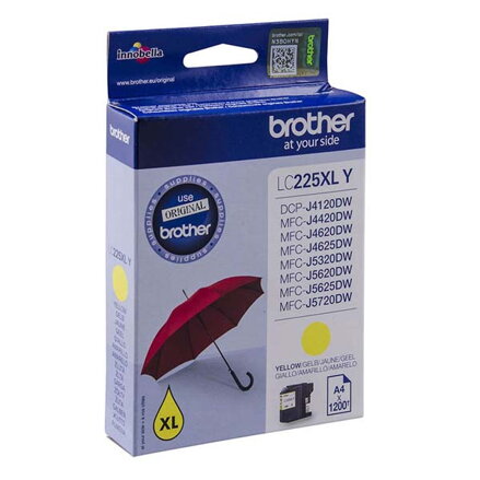 Brother originální ink LC-225XLY, yellow, 1200str., Brother MFC-J4420DW, MFC-J4620DW