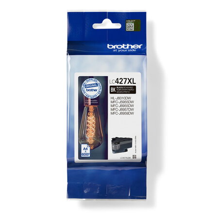 Brother originální ink LC-427XLBK, black, 6000str., Brother MFC-J5955DW, MFC-J6955DW