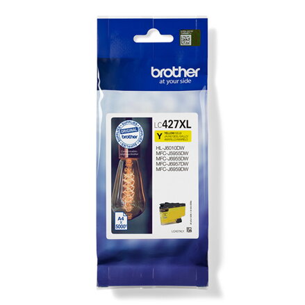 Brother originální ink LC-427XLY, yellow, 5000str., Brother MFC-J5955DW, MFC-J6955DW