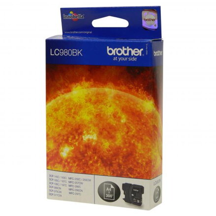 Brother originální ink LC-980BK, black, 300str., Brother DCP-145C, 165C