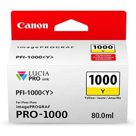 Canon originální ink 0549C001, yellow, 3365str., 80ml, PFI-1000Y, Canon imagePROGRAF PRO-1000