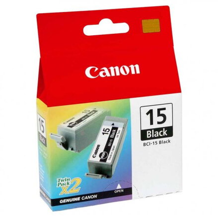 Canon originální ink BCI15B, black, 390str., 8190A002, 2ks, Canon i70