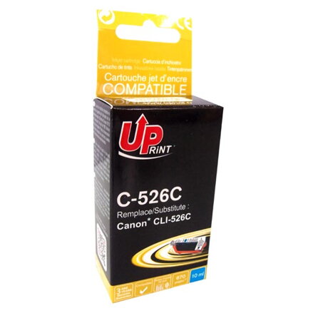 UPrint kompatibilní ink s CLI526C, cyan, 10ml, C-526C, s čipem, pro Canon Pixma  MG5150, MG5250, MG6150, MG8150