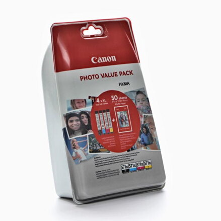 Canon originální ink 0332C005, cmyk, CLI-571XL C/M/Y/BK + 50x PP-201, Canon Pixma MG6850,MG6851,MG6852,MG6853,MG7750, MG5750