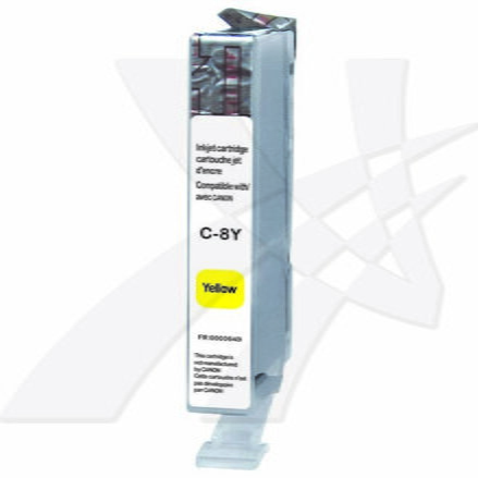 UPrint kompatibilní ink s CLI8Y, yellow, 14ml, C-8Y, s čipem, pro Canon iP4200, iP5200, iP5200R, MP500, MP800