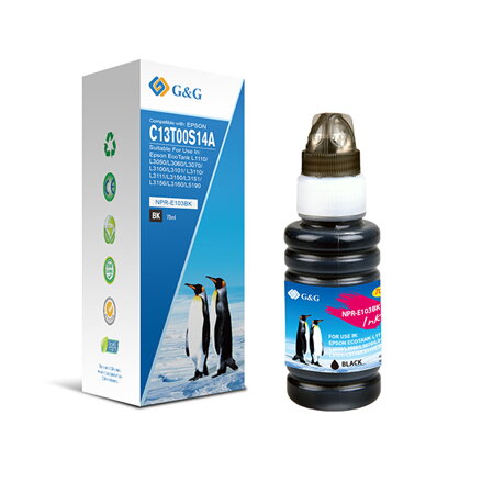 G&G kompatibilní ink s C13T00S14A, black, NPR-E103BK-70ml-B, pro Epson EcoTank L3151, L3150, L3111, L3110