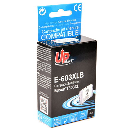 UPrint kompatibilní ink s C13T03A14010, 603XL, black, 600str., 13ml, E-603XLB, pro Epson Expression Home XP-2100, 2105, 3100, 3105