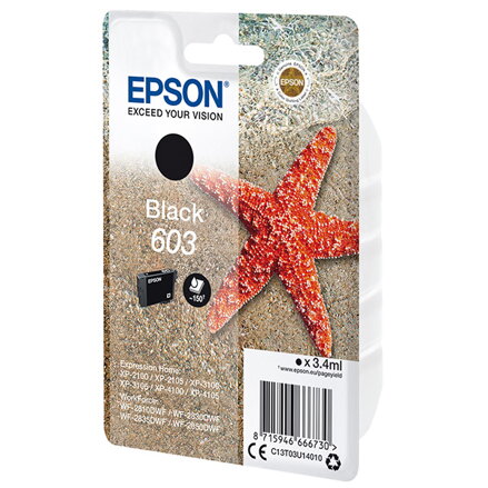 Epson originální ink C13T03U14010, 603, black, 3.4ml, Epson Expression Home XP-2100, 2105, 3100, 3105 WF-2310