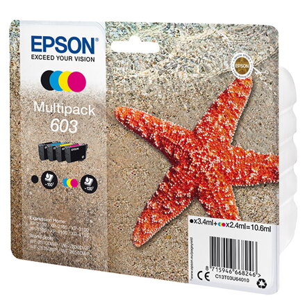 Epson originální ink C13T03U64010, 603, CMYK, 1x3.4ml + 3x2.4ml, Epson Expression Home XP-2100, 2105, 3100, 3105 WF-2310