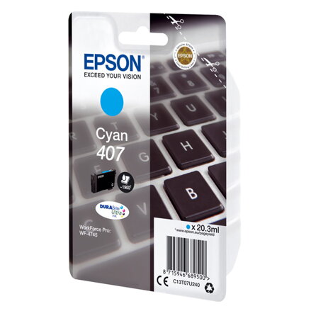 Epson originální ink C13T07U240, cyan, 1900str., 20.3ml, Epson WF-4745