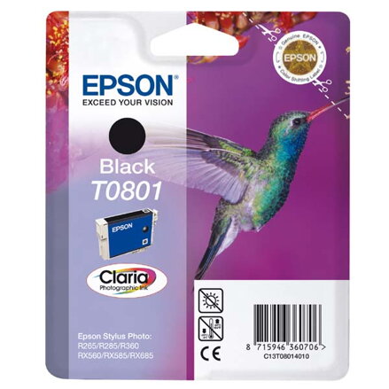 Epson originální ink C13T08014011, black, 7,4ml, Epson Stylus Photo PX700W, 800FW, R265, 285, 360, RX560