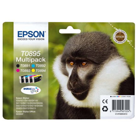 Epson originální ink C13T08954010, CMYK, 3x3,5/5,8ml, Epson Stylus S20, SX100, SX200, SX400