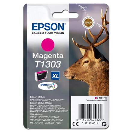 Epson originální ink C13T13034012, T1303, magenta, 765str., 10,1ml, Epson Stylus Office BX320FW Epson originální ink C13T13034012, T1303, magenta, 765str., 10,1ml, Epson Stylus Office BX320FW