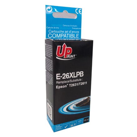 UPrint kompatibilní ink s C13T26314010, T263140, 26XL, photo black, 400str., 15ml, E-26XLPB, pro Epson Expression Premium XP-800,